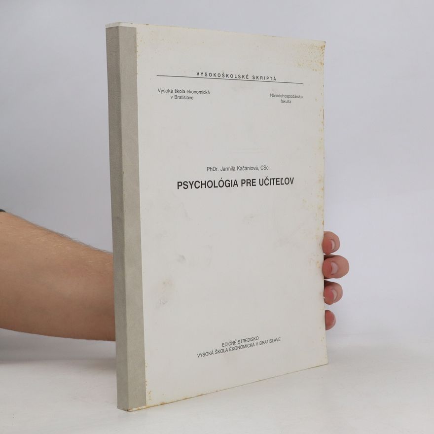 Jarmila Kačániová Psychológia pre učiteľov