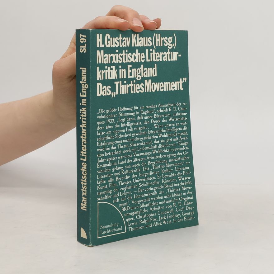 H. Gustav Klaus Marxistische Literaturkritik in England