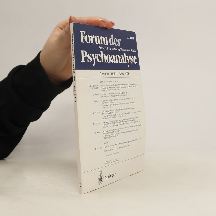 Various authors Forum des Psychoanalyse Band 11 Heft 1 3/1995