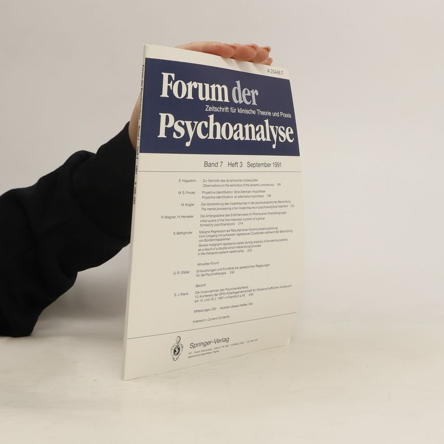 Various authors Forum der Psychoanalyse Band 7 Heft 3 9/1991