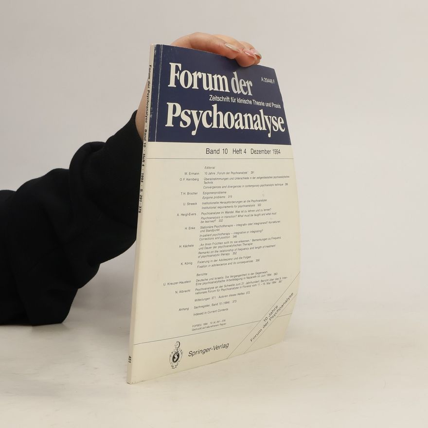 Various authors Forum der Psychoanalyse Band 10. Heft 4. Dezember 1994
