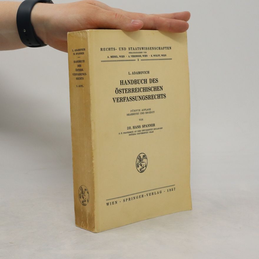 Hans Spanner Handbuch Des Österreichischen Verfassungsrechts