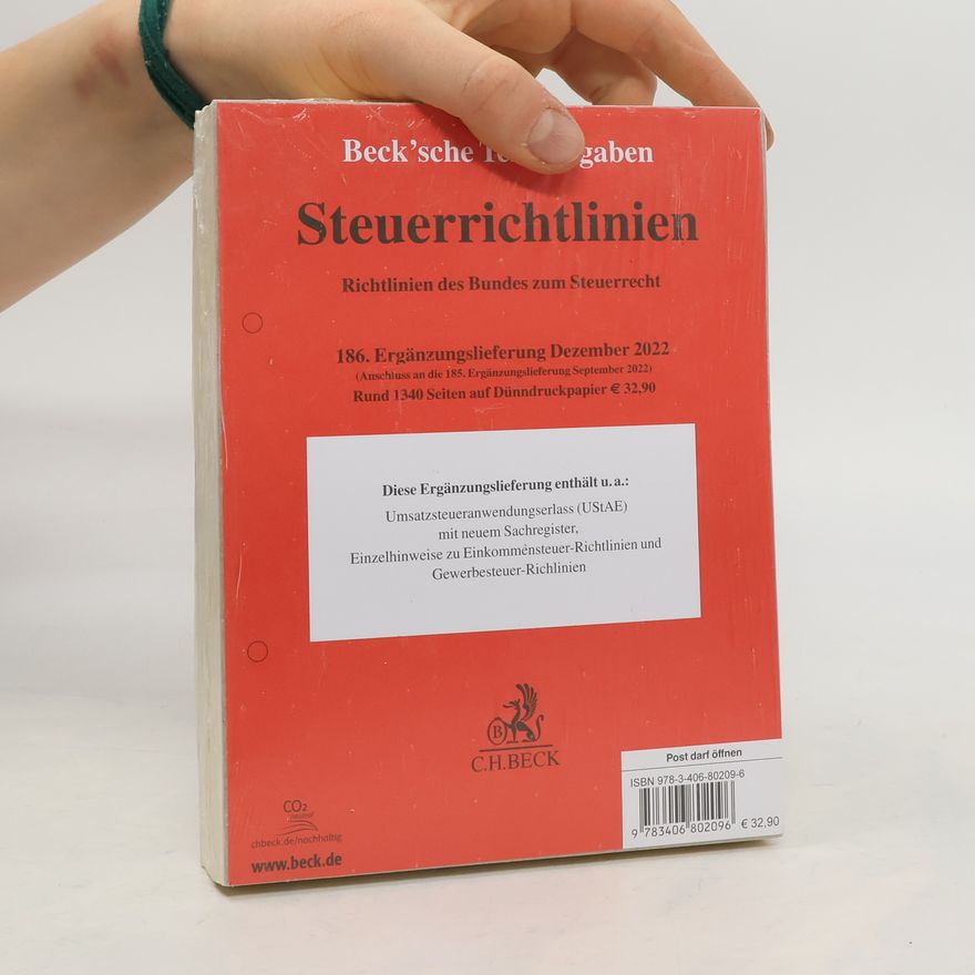 Kolektiv autorů Steuerrichtlinien 186. Ergänzungslieferung