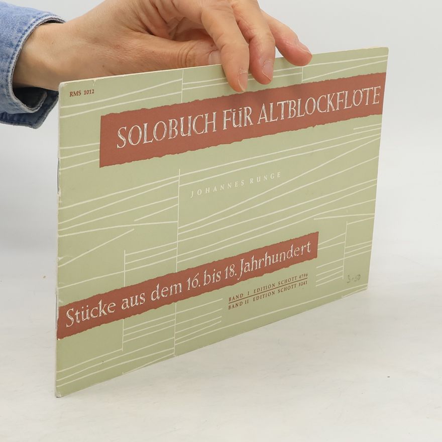 Johannes Runge Solobuch für Altblockflöte