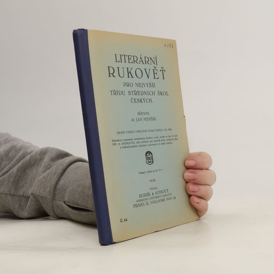 Jan Menšík Literární rukověť pro nejvyšší třídy středních škol českých