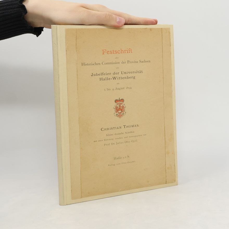 Various authors Festschrift der Historischen Comission der Provinz Sachsen