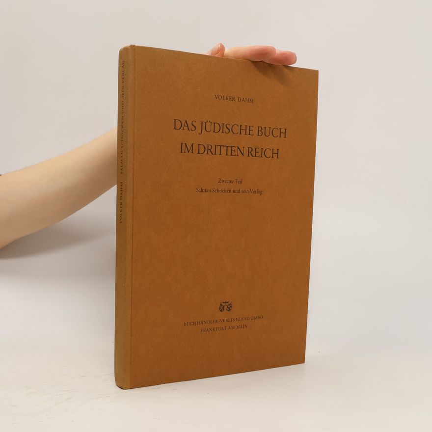 Volker Dahm Das jüdische Buch im Dritten Reich