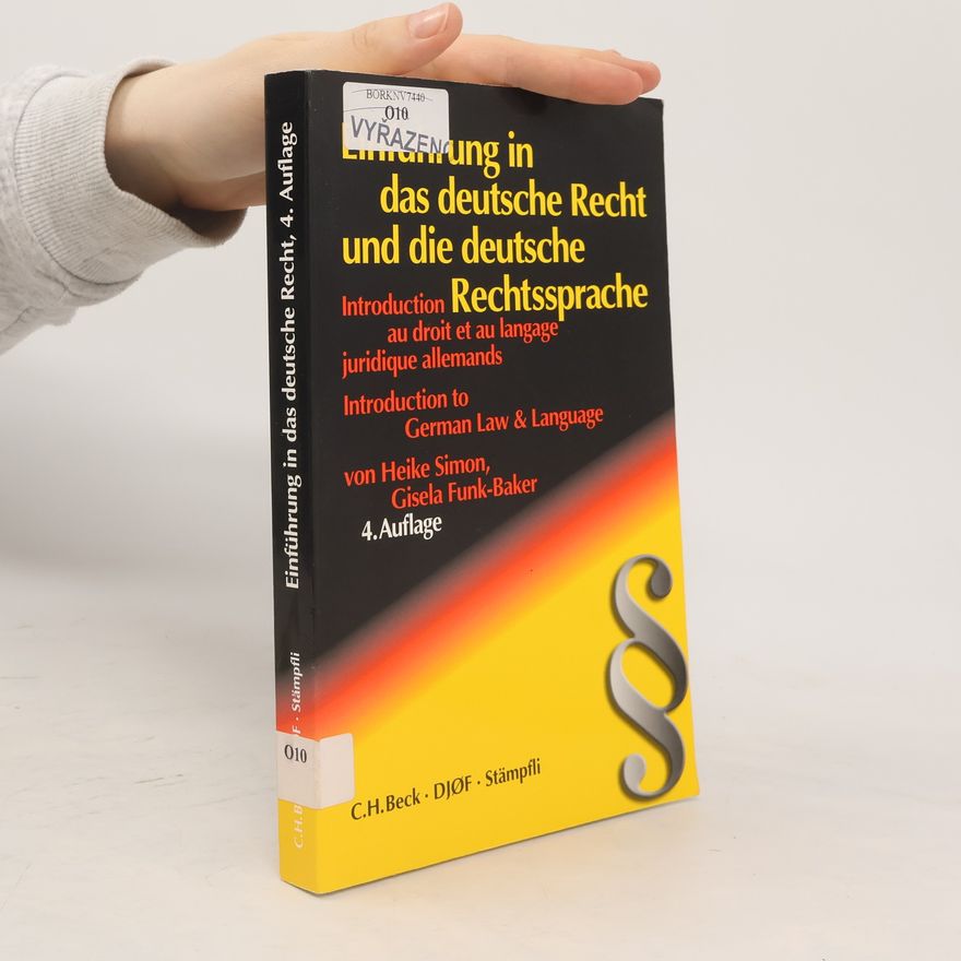 Gisela FunkBaker Einführung in das deutsche Recht und die deutsche Rechtsprache