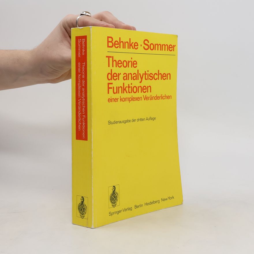 Friedrich Sommer Theorie der analytischen Funktionen einer komplexen Veränderlichen