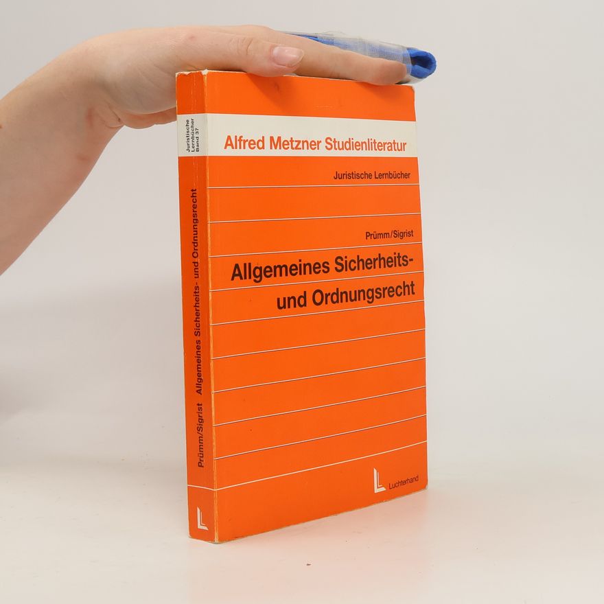 Hans Paul Prümm Allgemeines Sicherheits- und Ordnungsrecht