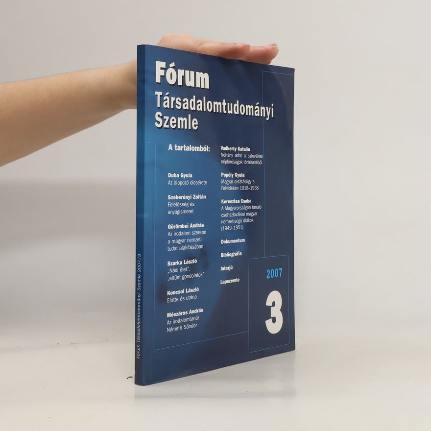 Collectif d'auteurs Fórum. Társadalomtudományi Szemle 3