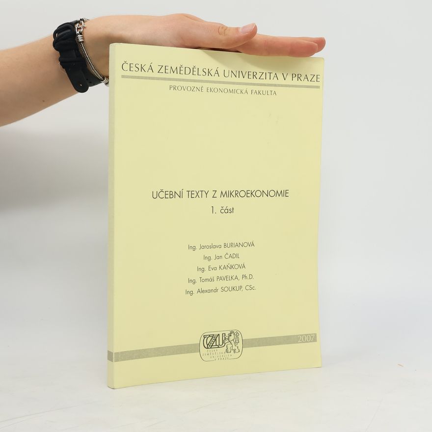 Collectif d'auteurs Učební texty z mikroekonomie 1. část
