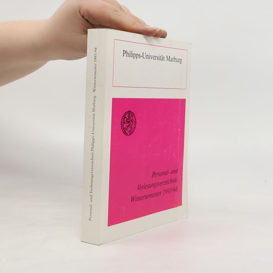Collectif d'auteurs Philipps-Universität Marburg: Personal-und Vorlesungsverzeichnis Wintersemester 1993/94