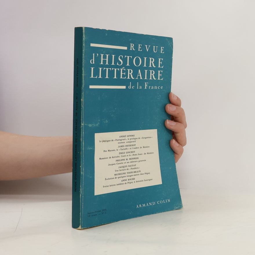 Kolektiv autorů Revue d'histoire littéraire de la France