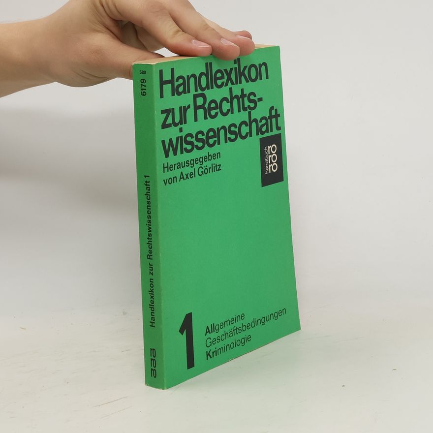 Axel Görlitz Handlexikon zur Rechtswissenschaft
