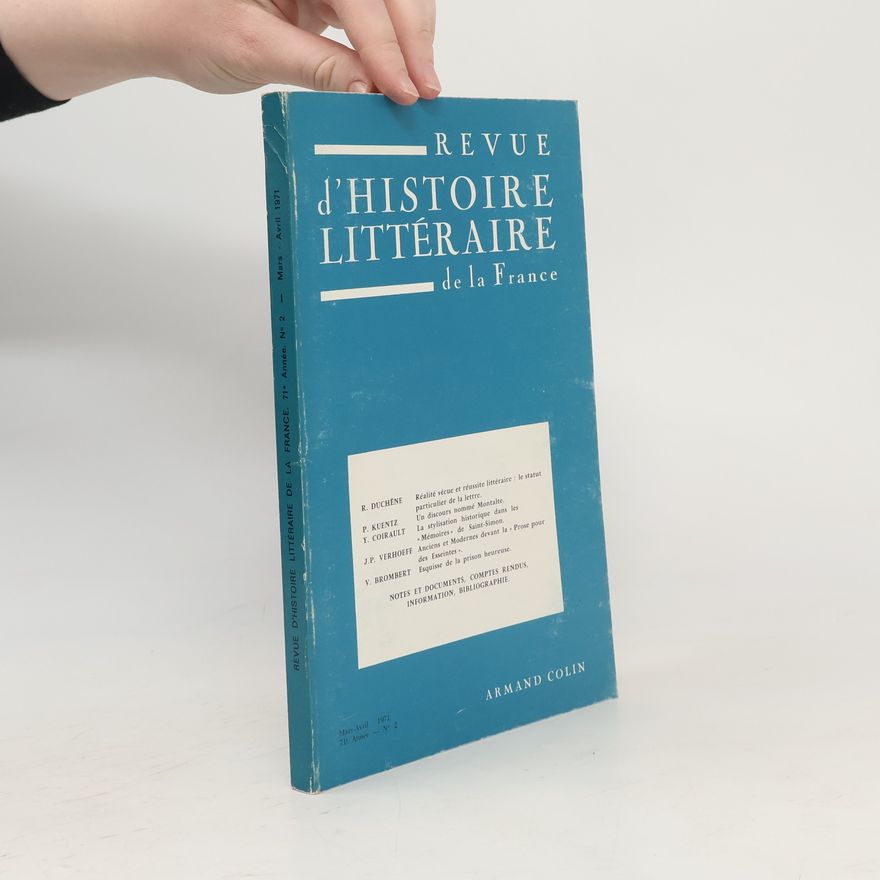 Kolektiv autorů Revue d'historie littéraire de la France 3-4/1971