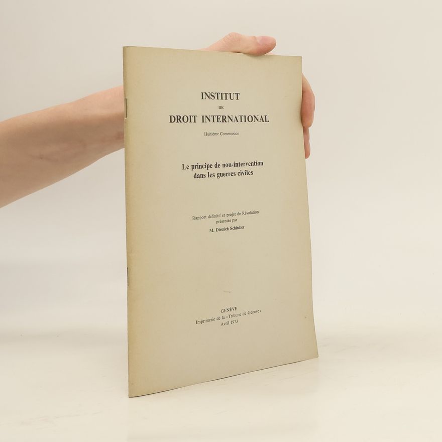 M. Dietrich Schindler Institut de Droit International