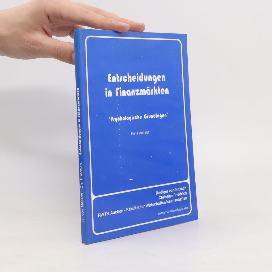 Rüdiger von Nitzsch Entscheidungen in Finanzmärkten