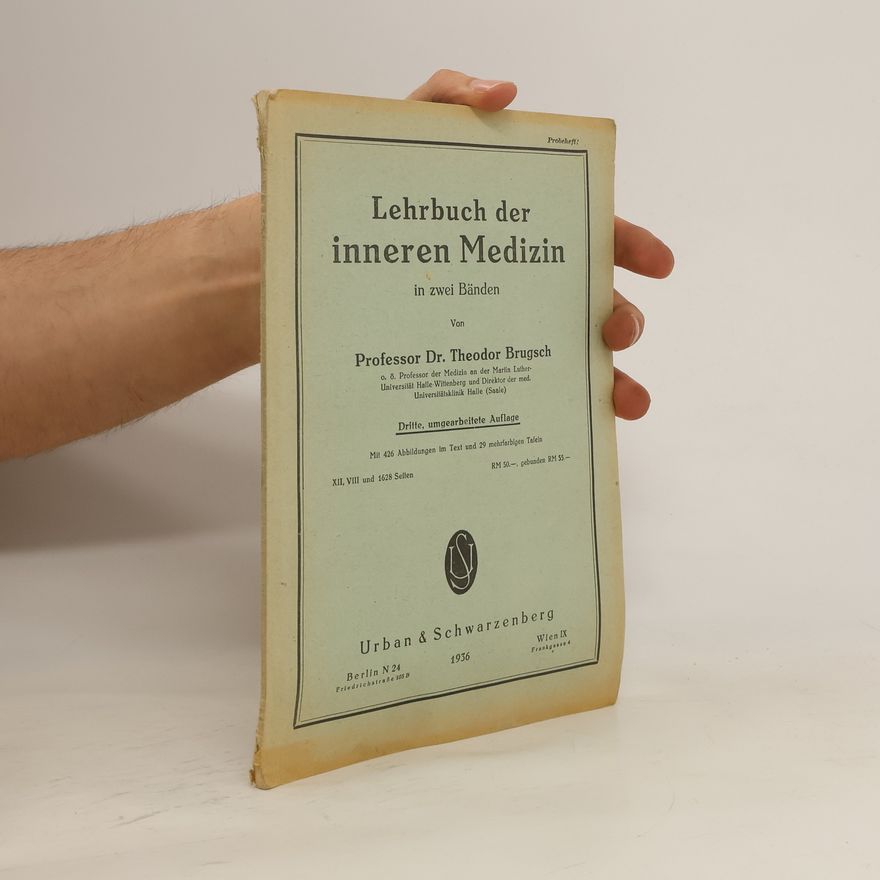 Theodor Brugsch Lehrbuch der inneren Medizin in zwei Bänden