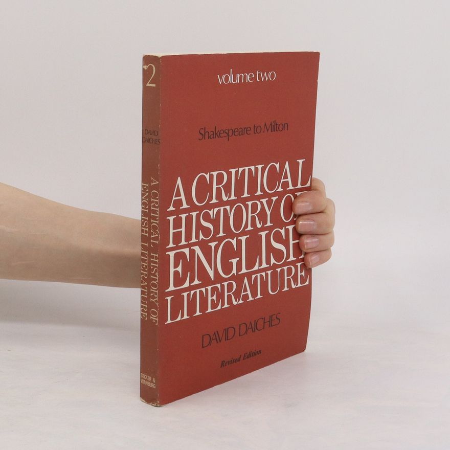 David Daiches A Critical History Of English Literature