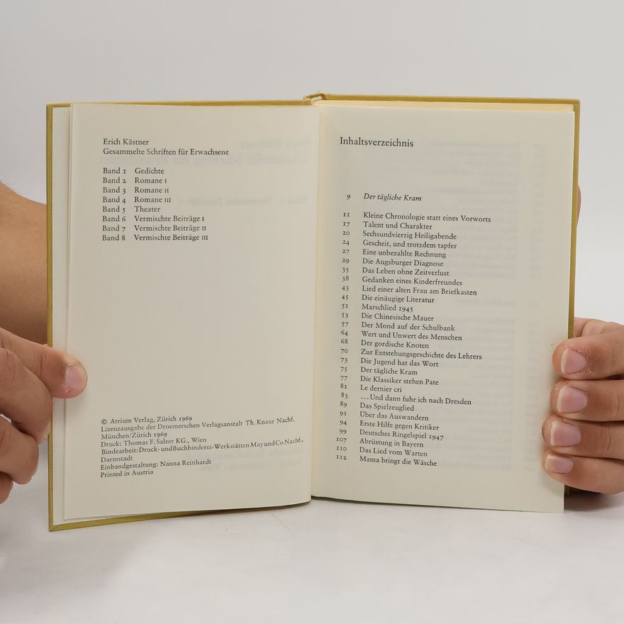 Erich Kästner Gesammelte Schriften für Erwachsene 7.