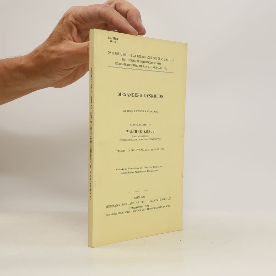 Walther Kraus Menanders Dyskolos