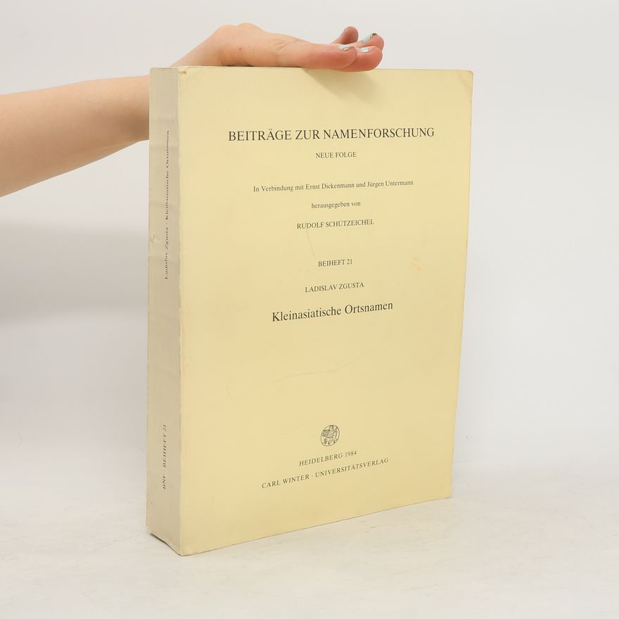 Ladislav Zgusta Kleinasiatische Ortsnamen