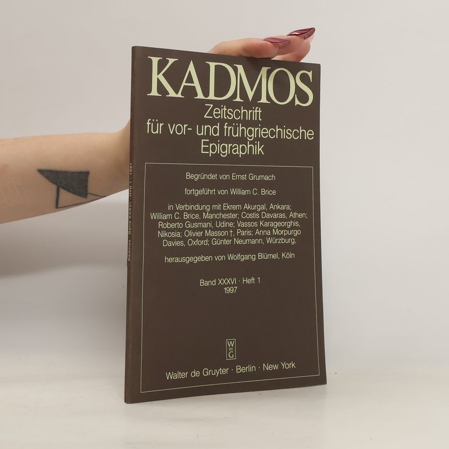 Autorenkollektiv Kadmos. Band XXXVI, Heft 1