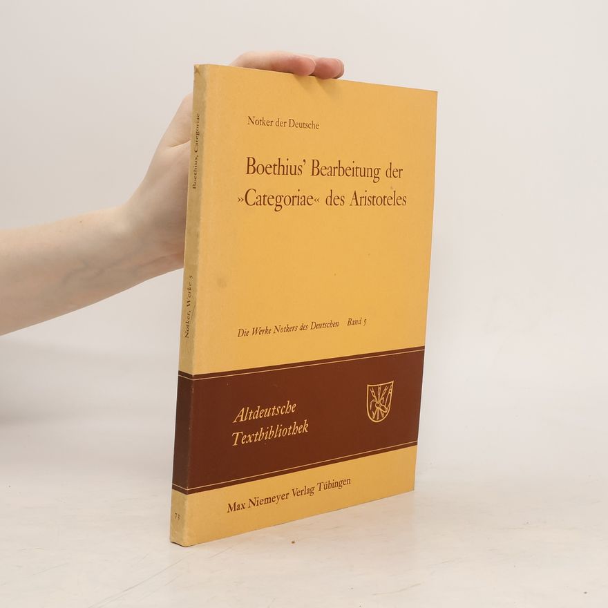 Autorenkollektiv Boethius' Bearbeitung des »Categoriae« des Aristoteles
