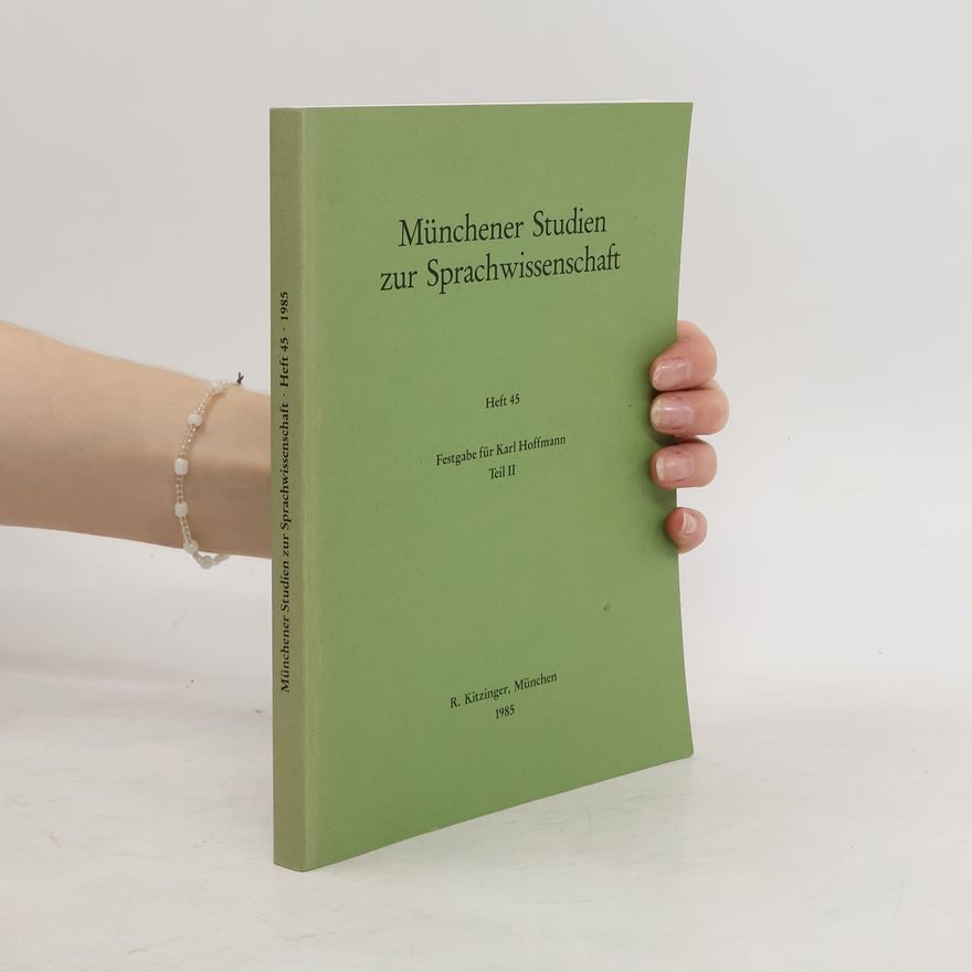 Karl Hoffmann Münchener Studien zur Sprachwissenschaft II