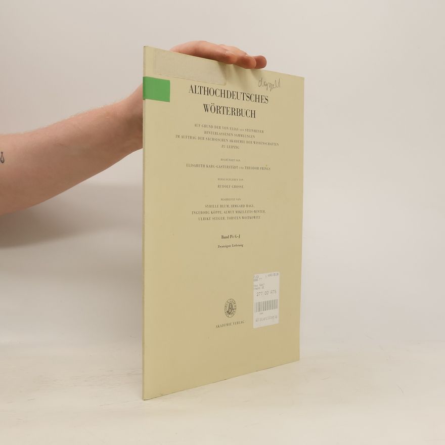 Elisabeth Karg-Gasterstädt Althochdeutsches Wörterbuch