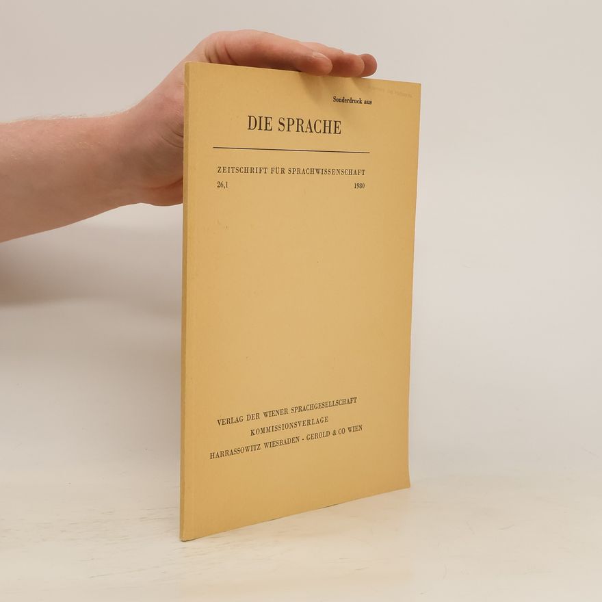 Kolektiv autorů Die Sprache zeitschrift für Sprachwissenschaft 26,1