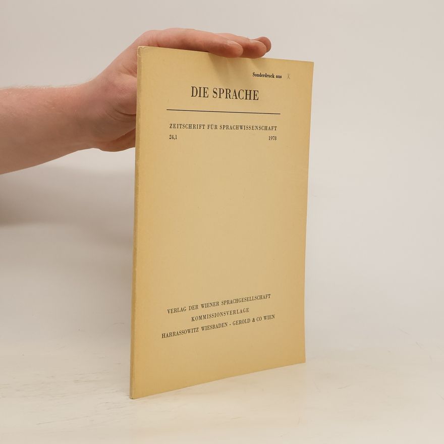 Kolektiv autorů Die Sprache zeitschrift für Sprachwissenschaft 24,1