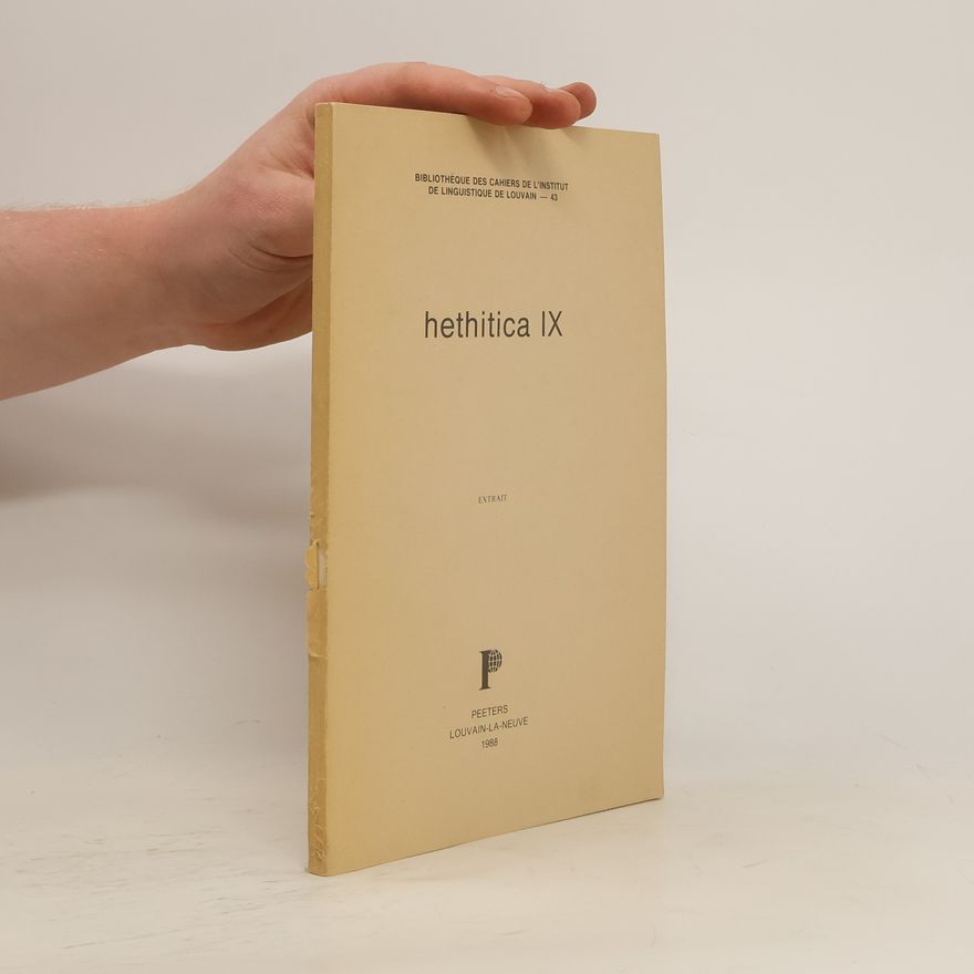 Collectif d'auteurs Hethitica IX