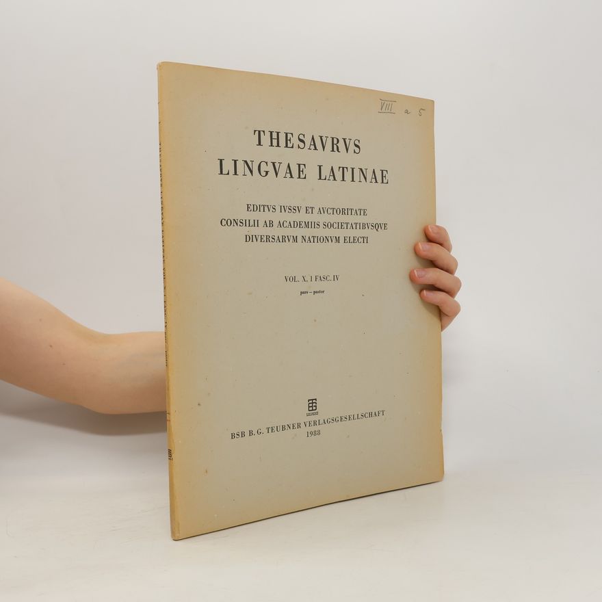 Collectif d'auteurs Thesaurus linguae Latinae