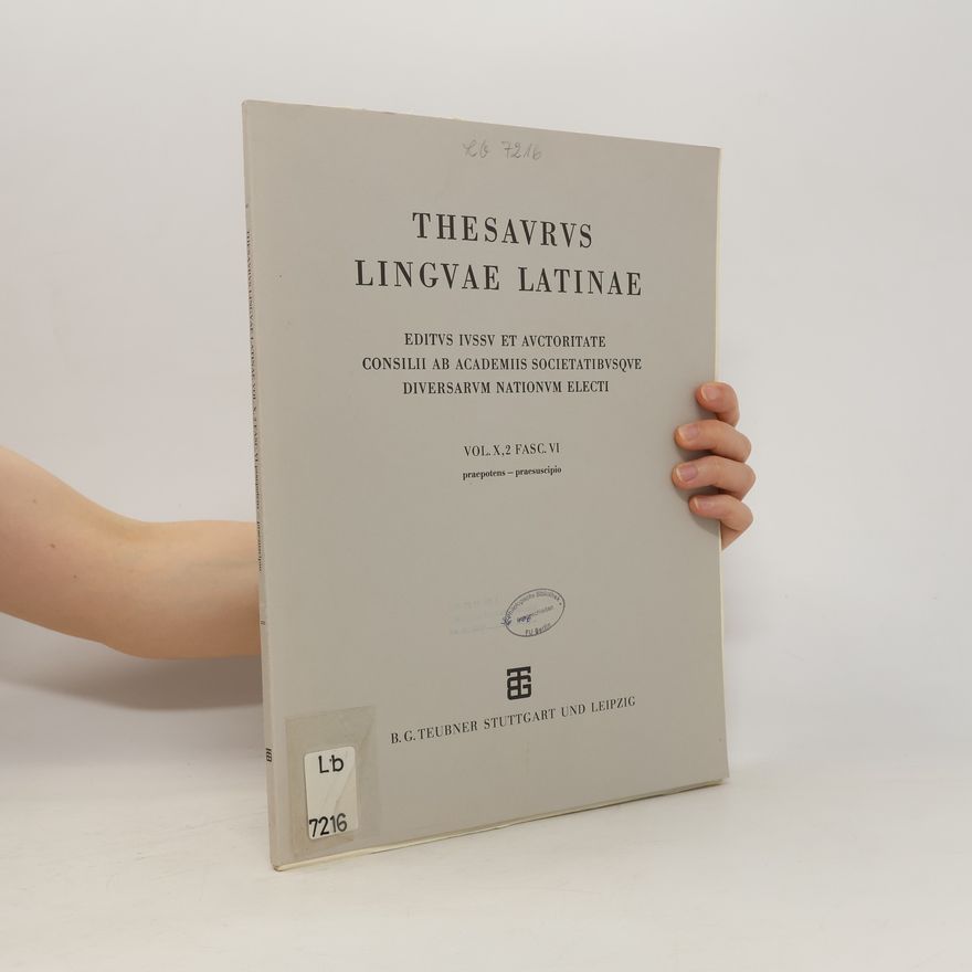 Kolektív autorov Thesaurus linguae latinae, vol. X, 2 FASC. VI