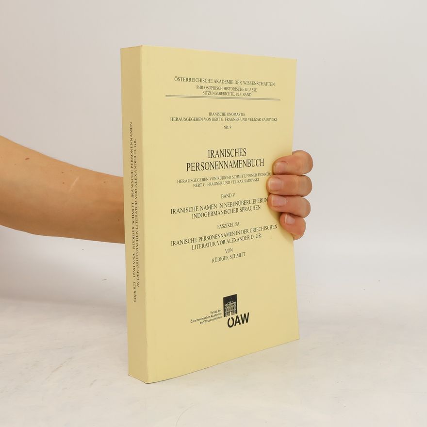 Rüdiger Schmitt Iranisches Personennamenbuch