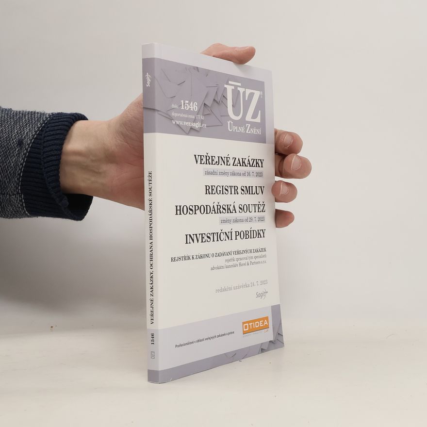 Kolektiv autorů ÚZ č. 1546: Veřejné zakázky, Registr smluv, Hospodářská soutěž, Investiční pobídky