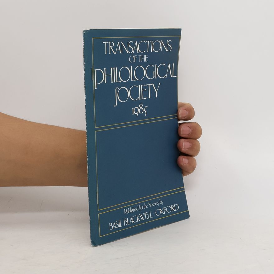 Basil Blackwell Transactions of the philological society
