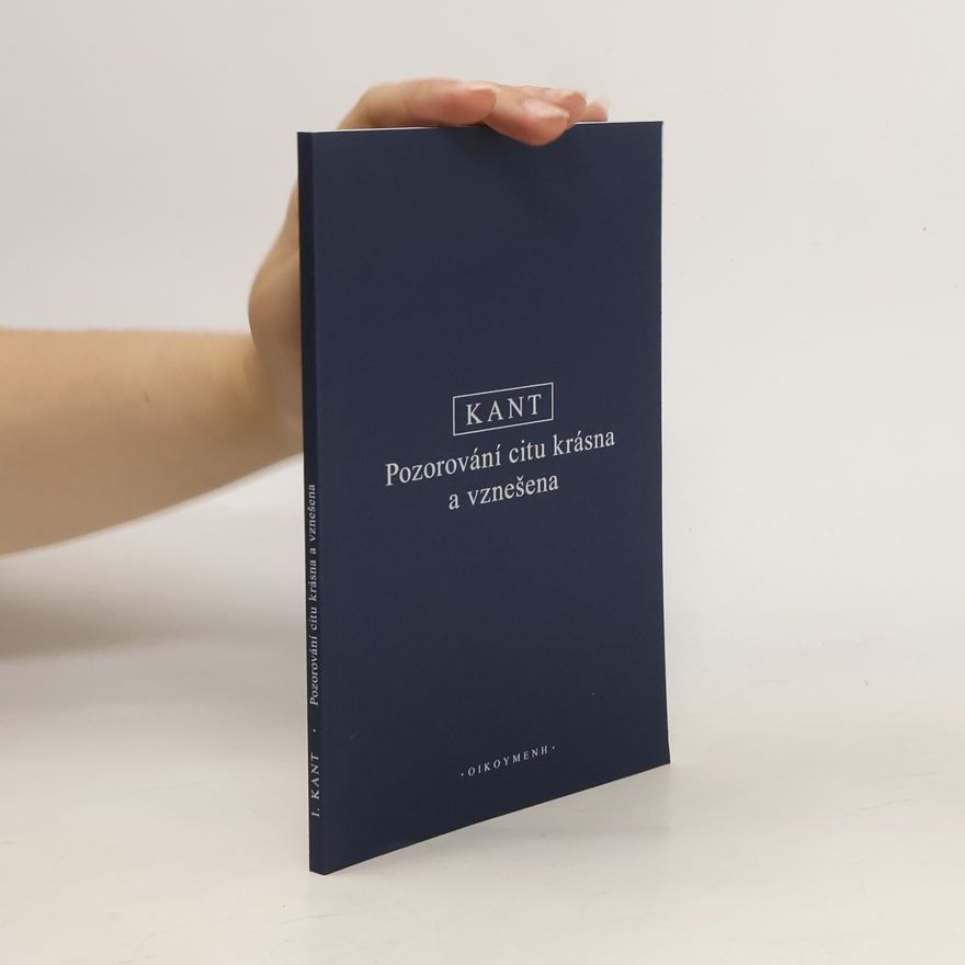Immanuel Kant Pozorování citu krásna a vznešena