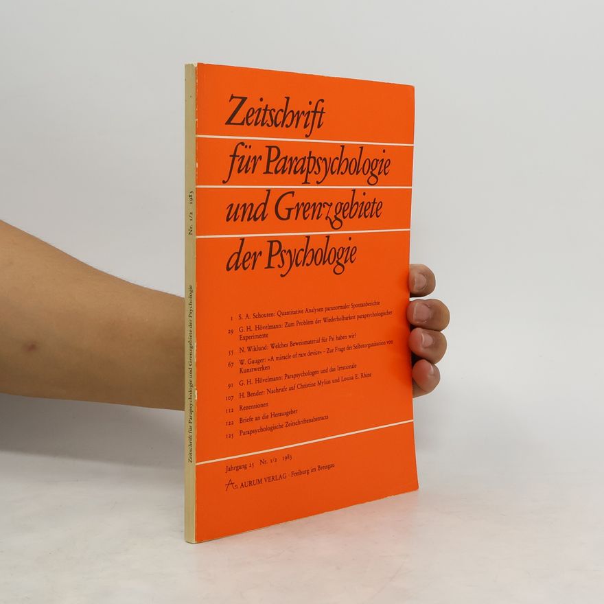 Autorenkollektiv Zeitschrift für Parapsychologie und Grenzgebiete der Psychologie