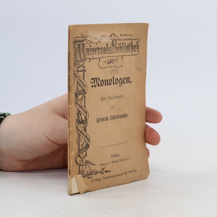 Friedrich Daniel Ernst Schleiermacher Monologen