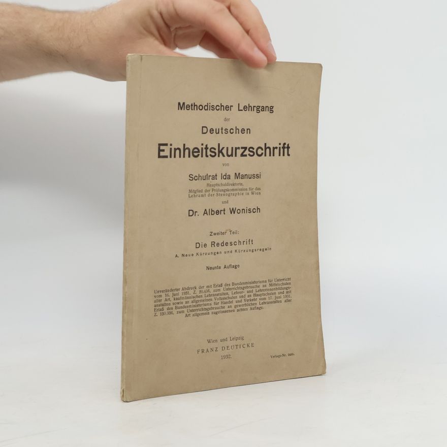 Albert Wonisch Methodischer Lehrgang der deutschen Einheitskurzschrift