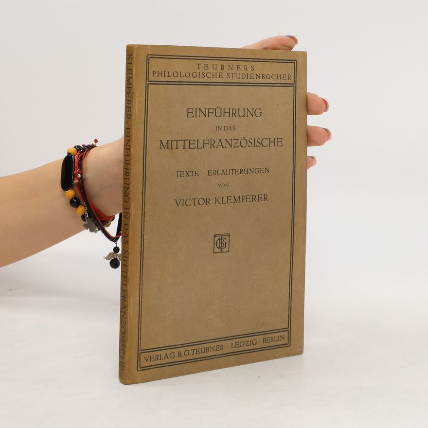 Victor Klemperer Einführung in das mittelfranzösische