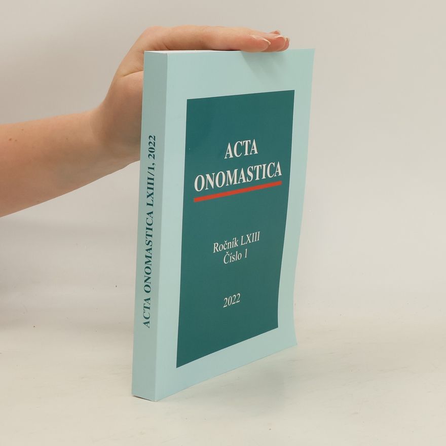 Kolektív autorov Acta onomastica. Ročník LXIII. Č. 1