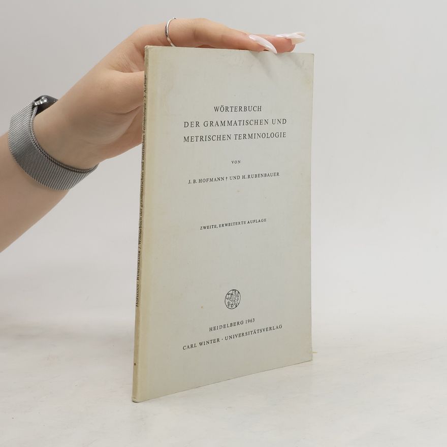 Hans Rubenbauer Wörterbuch der grammatischen und metrischen Terminologie