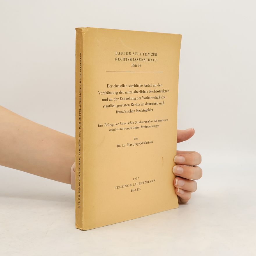 Max Jörg Odenheimer Basler Studien zur Rechtswissenschaft 46