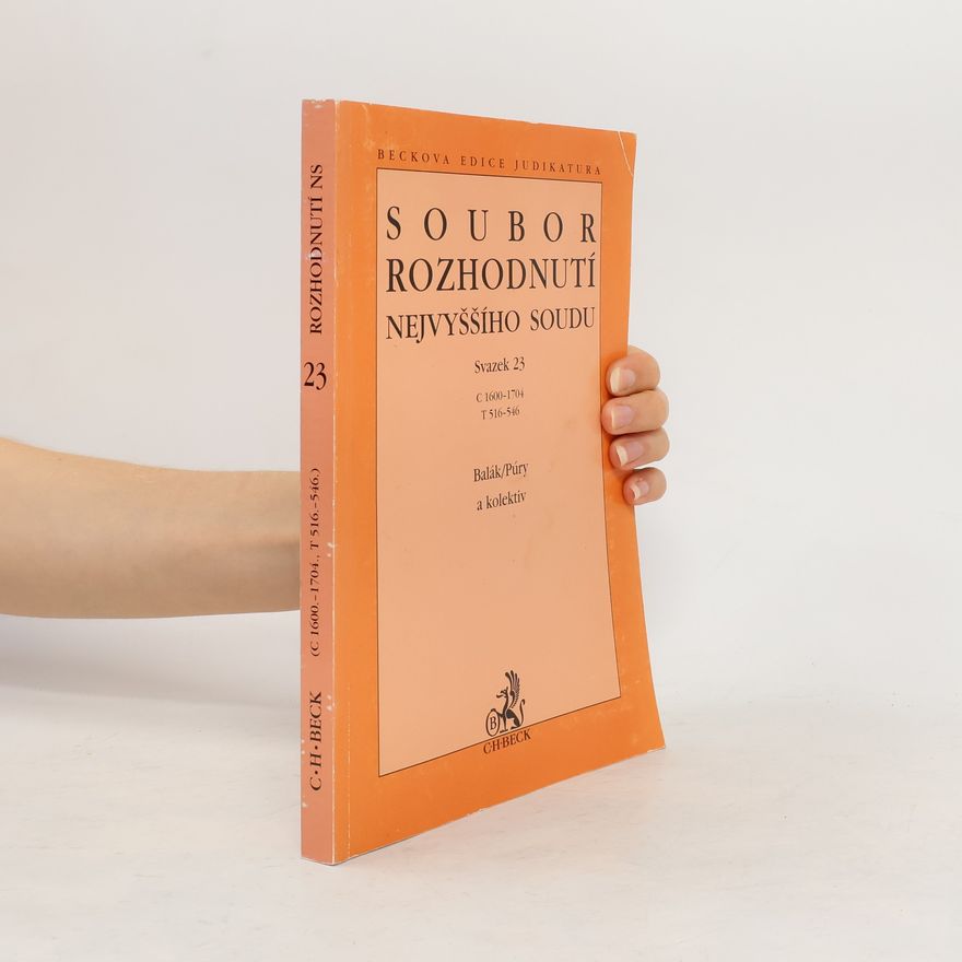 František Balák Soubor rozhodnutí Nejvyššího soudu sv.23