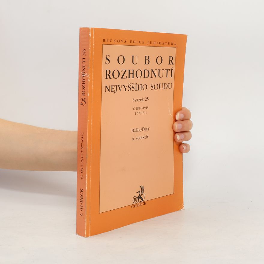 František Balák Soubor rozhodnutí Nejvyššího soudu sv.25