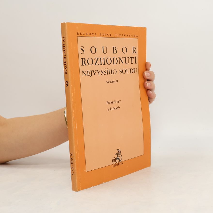 František Balák Soubor rozhodnutí Nejvyššího soudu sv.9